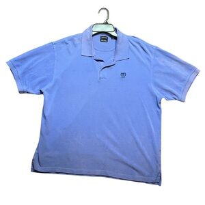 Vintage IZOD Men’s X-Large Classic Blue Short Sleeve Golf Polo Shirt w/ stripes